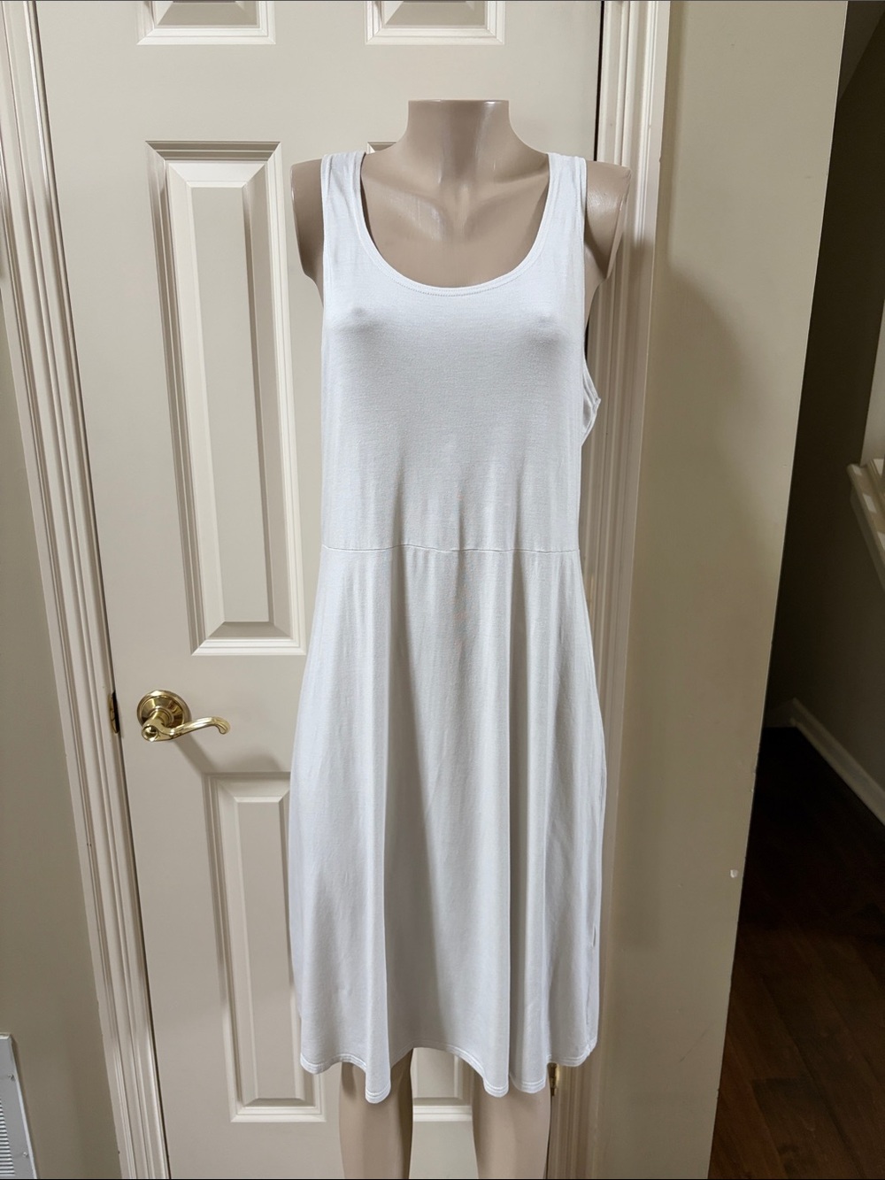 Gudrun Sjoden chalk Sleeveless Scoop Neck Dress, XL